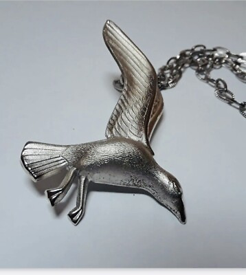 #ad Silvertone Eagle Necklace