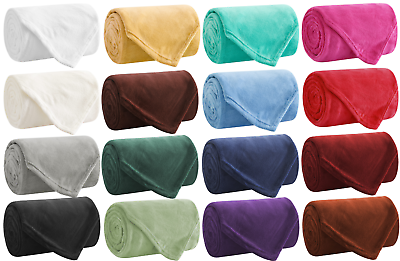 #ad Soft amp; Light Throw Blanket 16 COLORS Throw Twin Full Queen King