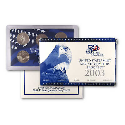 #ad 2003 State Quarter Clad Proof Set U.S. Mint Packaging OGP COA