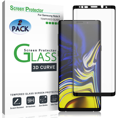 #ad 2 PACK Fr Samsung Galaxy Note 9 Full Cover 9H Tempered Glass Screen Protector x2