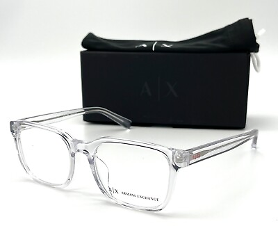 #ad ARMANI EXCHANGE AX3071F 8235 Shiny Crystal Demo Lenses 54mm Eyeglasses