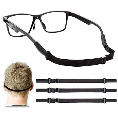 #ad 3Pc Adjustable Glasses Straps No Tail Eyewear Retainer AntiSlip Eyeglasses Strap