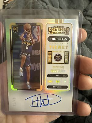 #ad 2022 Contenders Peyton Watson The Finals Ticket Rookie Autograph Auto 31 49 RC