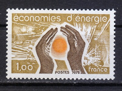 #ad France 1978 MNH Mi 2096 Sc 1607 Energy conservation. Hands **