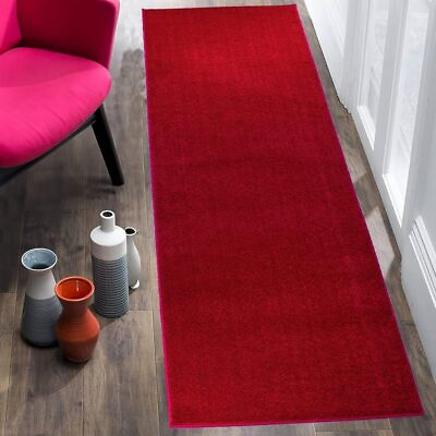 #ad Custom Size Euro Collection Red Color Medium Pile Washable Non Slip Runner Rug