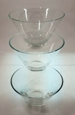 #ad Spectacular Set of 3 Art Glass Bowls in Clear Glass