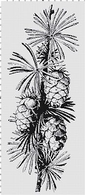 #ad Handmade Pine Tree Grey Silhouette Counted Cross Stitch Pattern Chart