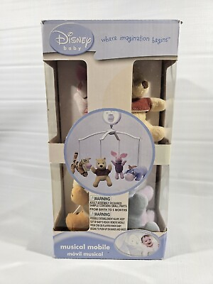 #ad NEW Classic Winnie The Pooh Vintage Deluxe Musical Crib Mobile Nursery Baby
