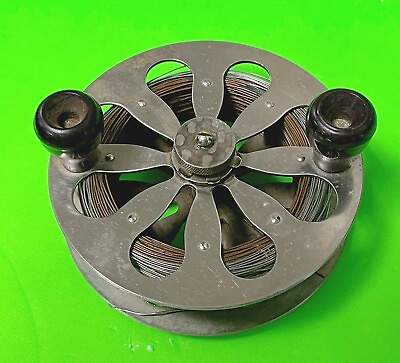 #ad Nice Vintage 4 1 2” Stainless Trolling Reel USA With Stainless Line $29.95