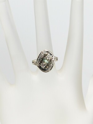 #ad Vintage 1940s RETRO $4000 1ct Natural Alexandrite Diamond 14k White Gold Ring