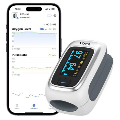 #ad Finger Pulse Oximeter Bluetooth Oxygen Monitor Monitoring SpO2 and Pulse Rate