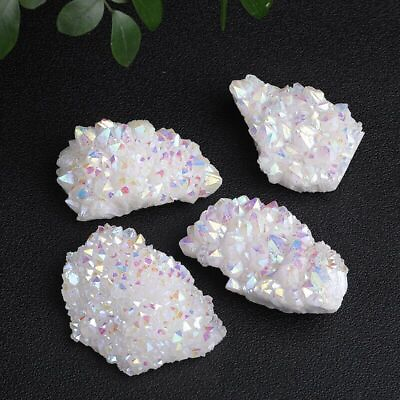 #ad Natural Rainbow Angel Aura Quartz Cluster Vug stone Healing Crystal Specimens 1X