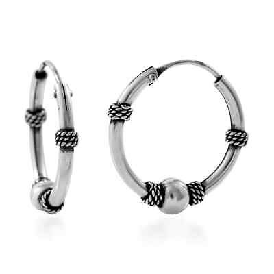 #ad 925 Sterling Silver Hoops Hoop Earrings Gift Jewelry for Women 2.70 Grams