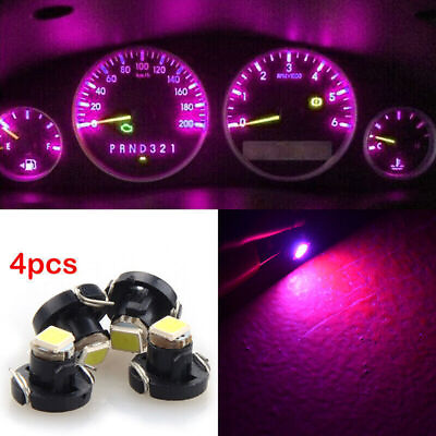 #ad 4x Pink T3 LED 3528 Neo Car Wedge Instrument Dashboard Gauge Cluster Bulb Lights