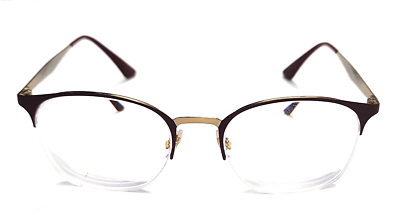 #ad Ray Ban RB6422 3007 Purple Gold Half Rim Round Eyeglasses Frame 51 19 140