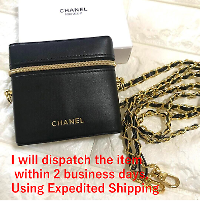 #ad CHANEL novelty Lip case Limited pouch 9×9×2.5cm New With Chain W BOX【FAST Ship】