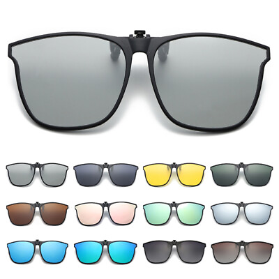 #ad Polarized Clip On Flip Up Sunglasses Over Prescription Glasses UV400 Protection