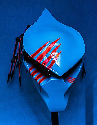 #ad predator motorcycle helmet helmet v5 flat nose model red fiber optic dreads