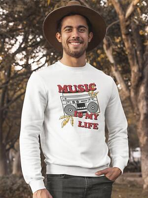 #ad Music Is My Life Slogan Men#x27;s Sweatshirt Image by Shutterstock