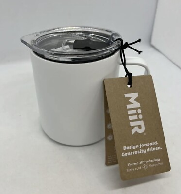 #ad MiiR 12oz VI Camp Slide Lid Cup White 3D Tech Cold Hot Stainless Thermo BPA Free