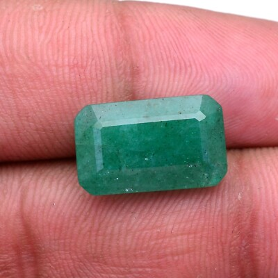 #ad 9.00 Cts Natural Colombian Emerald Huge Size 16mm*10mm GRS Certified Gemstone