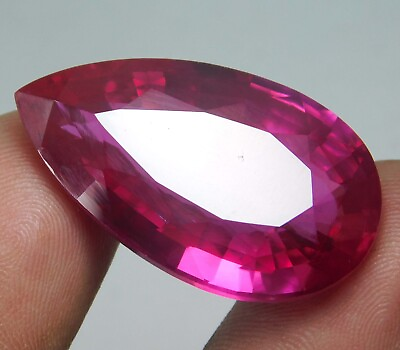 #ad Certified 50.20 Ct Natural Pink Ruby Pear Cut Stunning Loose Gemstone