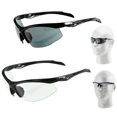 #ad Sporty Bifocal Vision Reader Reading Glasses Sunglasses Smoke or Clear Lens