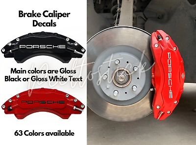 #ad 8x Porsche Brake Caliper Decals Replacement Brake Stickers Porsche 4 Sizes