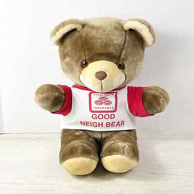 #ad Animal Fair Brown Teddy Bear Plush Stuffed Animal State Farm Good Neigh Bear Top