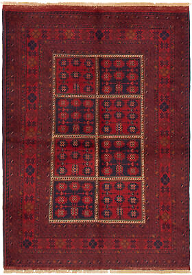 #ad Traditional Hand knotted Vintage Tribal Carpet 3#x27;4quot; x 4#x27;11quot; Bordered Wool Rug