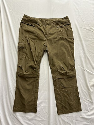 #ad REI Convertible Womens brown Hiking Cargo Pants Size 18 Lightweight UPF30Nylon