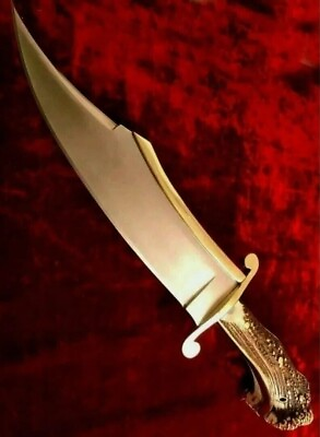 #ad CUSTOM HANDMADE STEEL D2 COLT STAG BOWIE KNIFE HANDLE BRASS CLIP