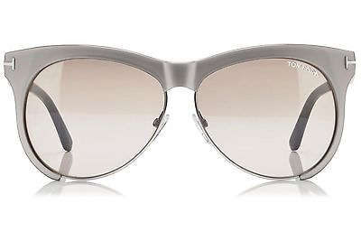 #ad NEW Authentic Tom Ford TF365 38G Women#x27;s Gray Mirrored LEONA Designer Sunglasses