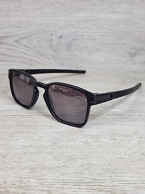 #ad Oakley Latch SQ OO9353 02 Matte Black Prizm Polarized Sunglasses SCRATCHED