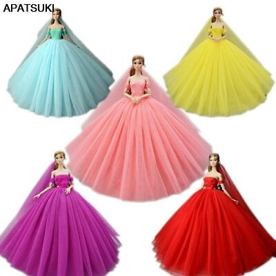 #ad High Quality Wedding Dress for 11.5quot; Doll Clothes Party Gown Outfits With Veil