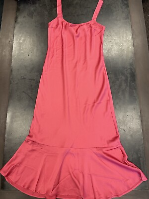 #ad Urban Outfitters Long Satin Dress Rose Size M UO BNWT