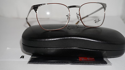 #ad RAY BAN Frame Eyeglasses New Signet Gunmetal Brown RX6386 2902 53 18 140