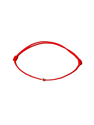 #ad Red string bracelet gold 14k faceted bead Handmade protective