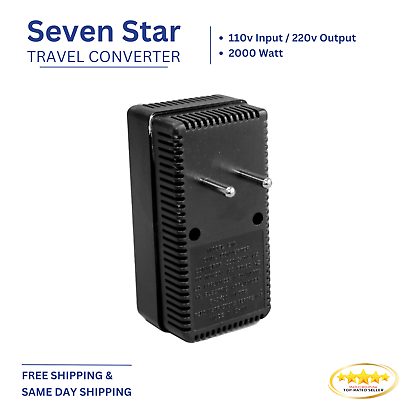 #ad SEVENSTAR 2000W International Travel Voltage Converter for 220V 110V USA Product $19.99