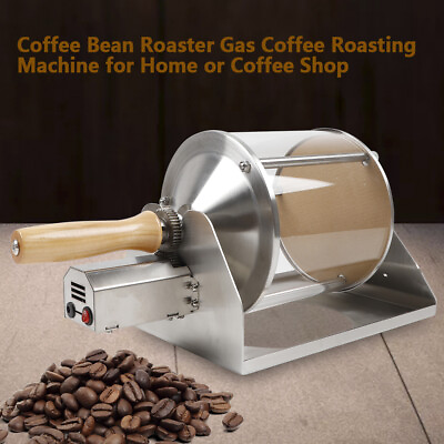 #ad 12V Coffee bean roaster machineFunnel with Power adapter Quartz drum Gas Burner