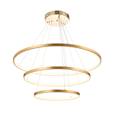#ad Modern LED Chandelier Circular Ring Pendant Lamp Aluminum Round Ceiling Light
