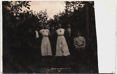 #ad Family Men Women Kids Valier Pennsylvania USA PA 1907 RPPC Vintage Postcard
