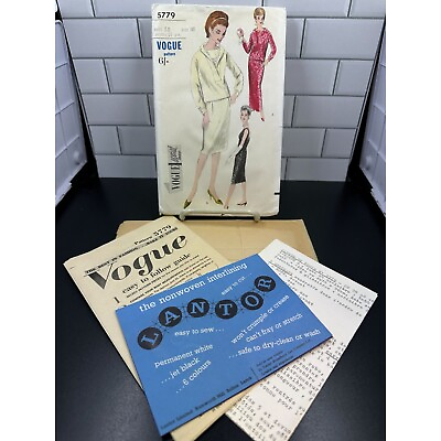 #ad Vintage Vogue Pattern One Piece Dress and Overblouse #5779 Size 16 Bust 36
