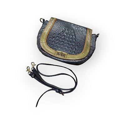 #ad Brahmin Handbag Crocodile Embossed Leather Shoulder Purse $124.95