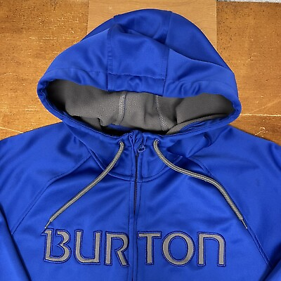 #ad Burton Hoodie Mens Extra Large Blue Full Zip Long Sleeve Jacket