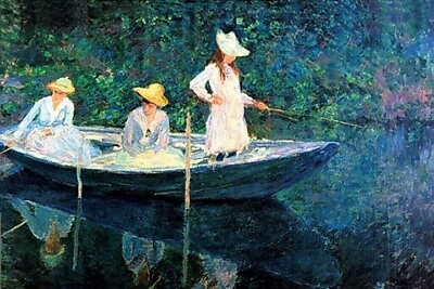 #ad Women fishing by Claude Monet Art Print