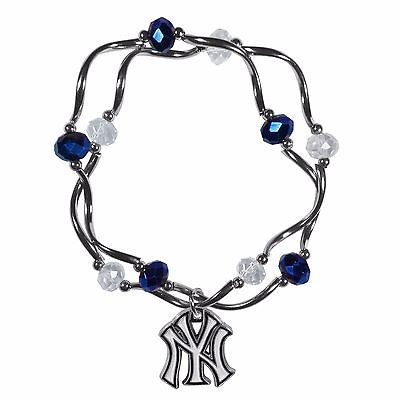 #ad New York Yankees Crystal Beads Bracelet Licensed MLB Baseball Jewelry