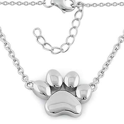 #ad Sterling Silver Paw Necklace Casual Boho Dog Cat Lover Pendant Jewelry New