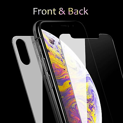 #ad Front Back Full Tempered Glass Screen Protector For Apple iPhone X XR XS MAX