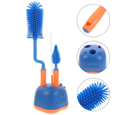 #ad cups cleaning brush handle bottle brush Silicone Baby Bottle Cleaning Brush